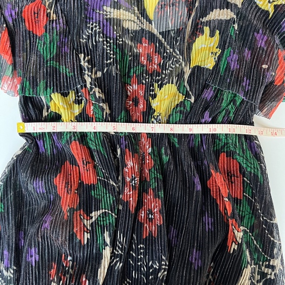 NWT Zara Collection Woman Basic Shimmer Floral Black Long Sleeve Dress S… - Picture 14 of 16